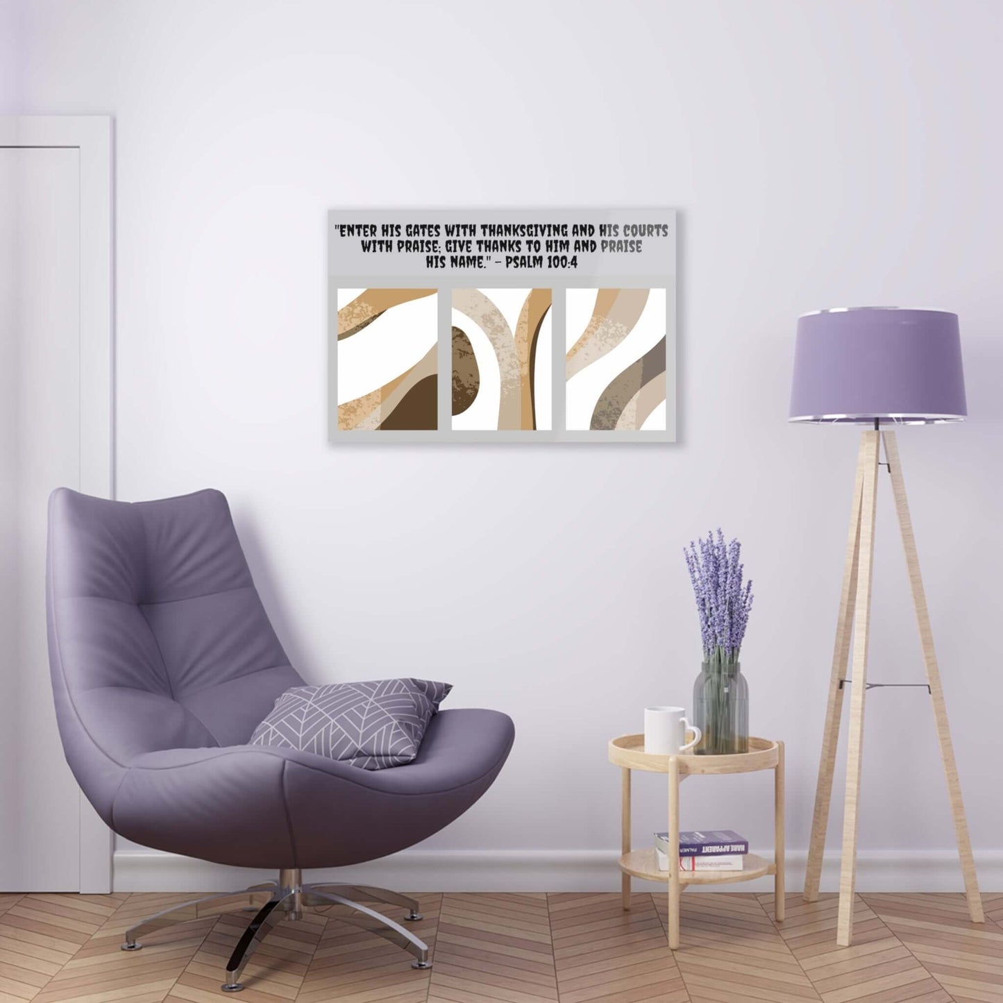 Neutral Wall Art - Acrylic Print with Psalm 100:4 | Art & Wall Decor,Assembled in the USA,Assembled in USA,Decor,Home & Living,Home Decor,Indoor,Made in the USA,Made in USA,Poster