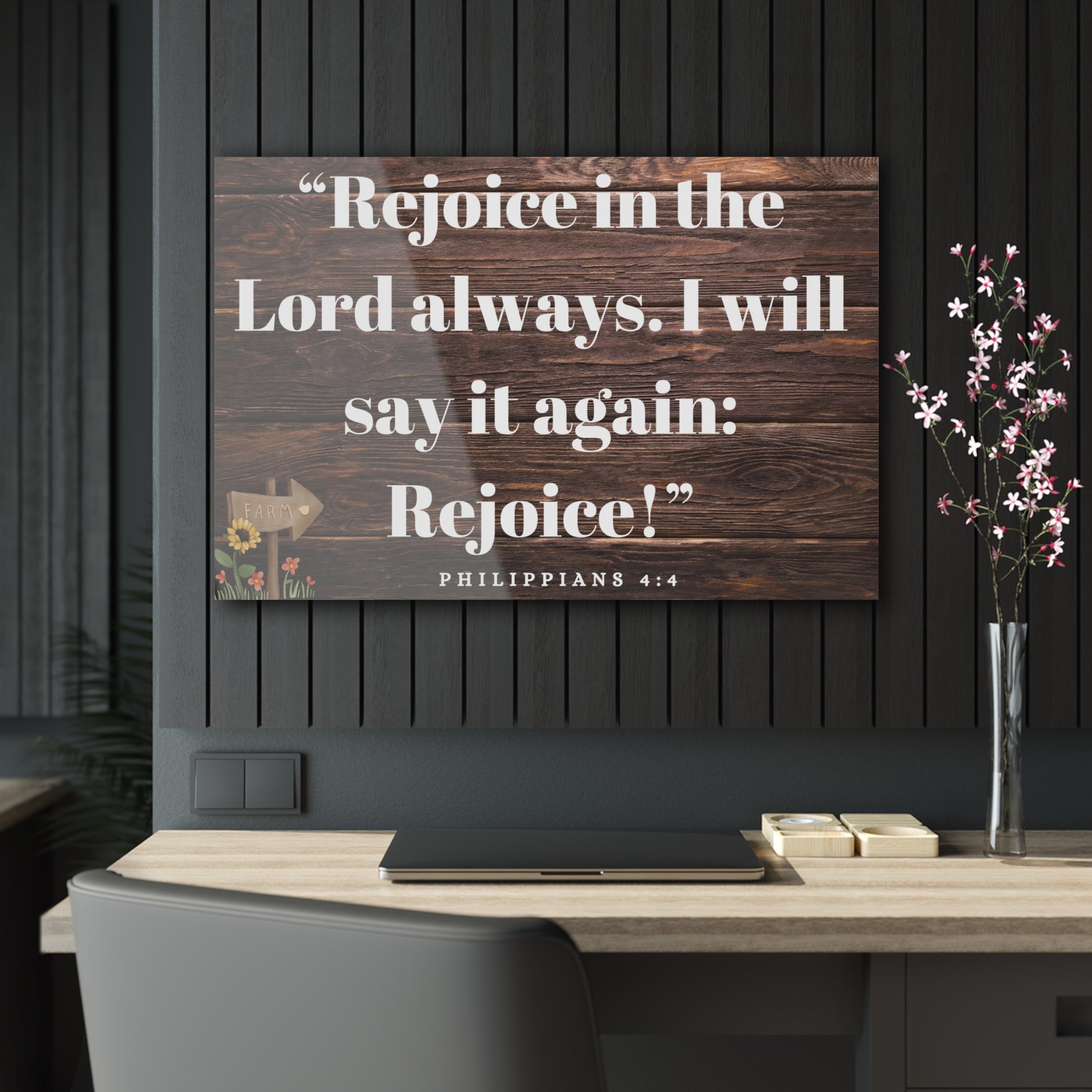 Farm House Wall Decor - Acrylic Print with Inspirational Scripture | Art & Wall Decor,Assembled in the USA,Assembled in USA,Decor,Home & Living,Home Decor,Indoor,Made in the USA,Made in USA,Poster