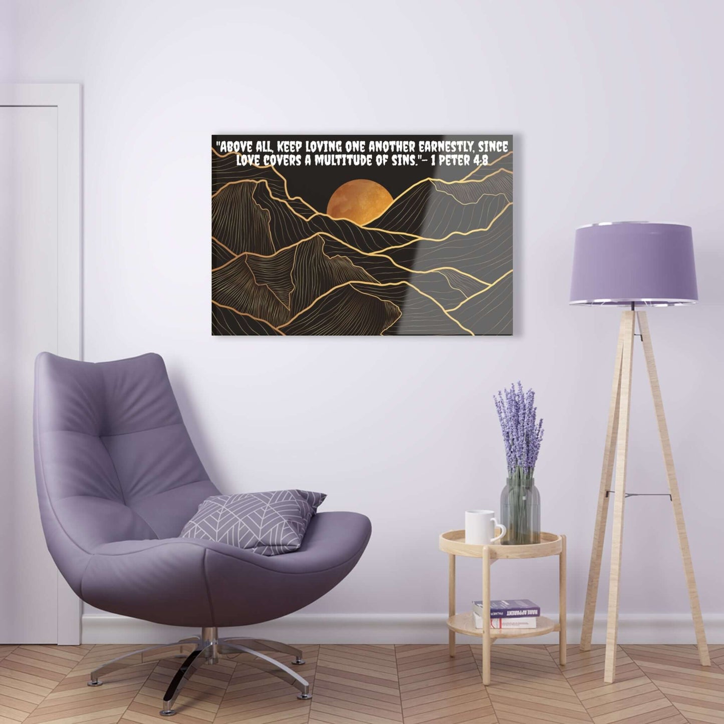 Abstract Black Wall Art - Acrylic Print with 1 Peter 4:8 | Art & Wall Decor,Assembled in the USA,Assembled in USA,Decor,Home & Living,Home Decor,Indoor,Made in the USA,Made in USA,Poster