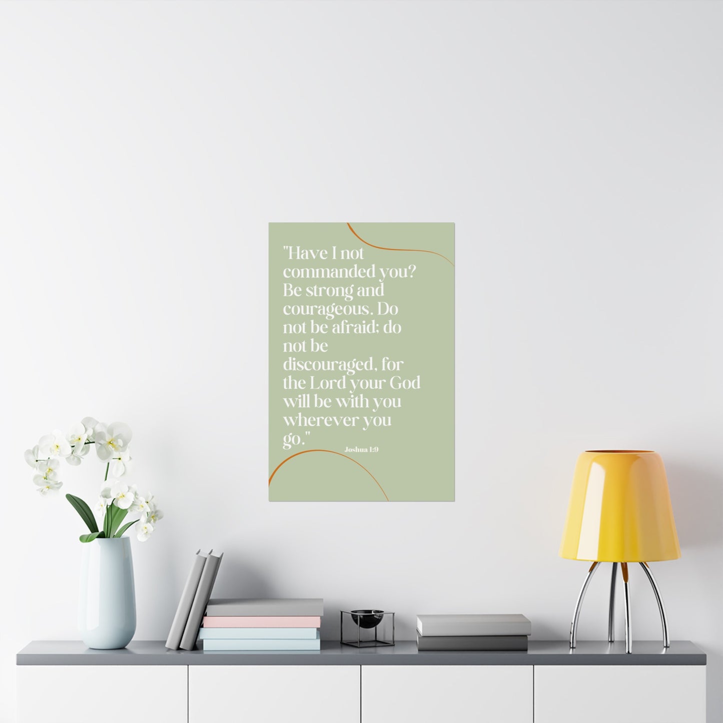 Premium Christian Poster: "Be Strong and Courageous" - Archival Paper | Assembled in the USA,Assembled in USA,Back to School,Home & Living,Indoor,Made in the USA,Made in USA,Matte,Paper,Posters,Valentine's Day promotion