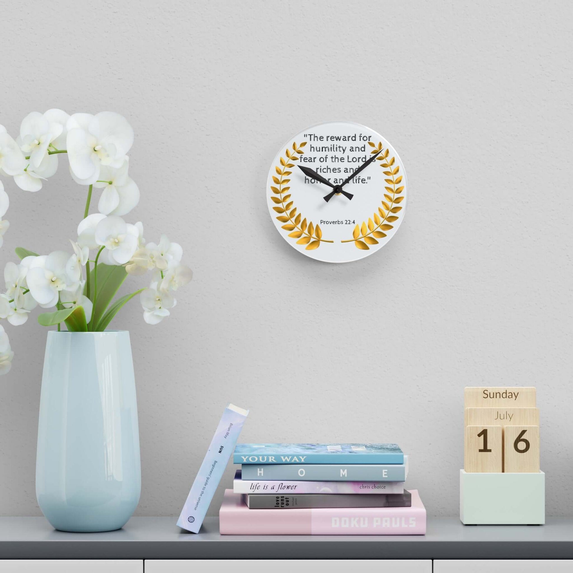 Inspirational Acrylic Wall Hanging Clock - Bible Verse Decor | Art & Wall Decor,Back-to-School,Clocks,Decor,Home & Living,Home Decor,Indoor