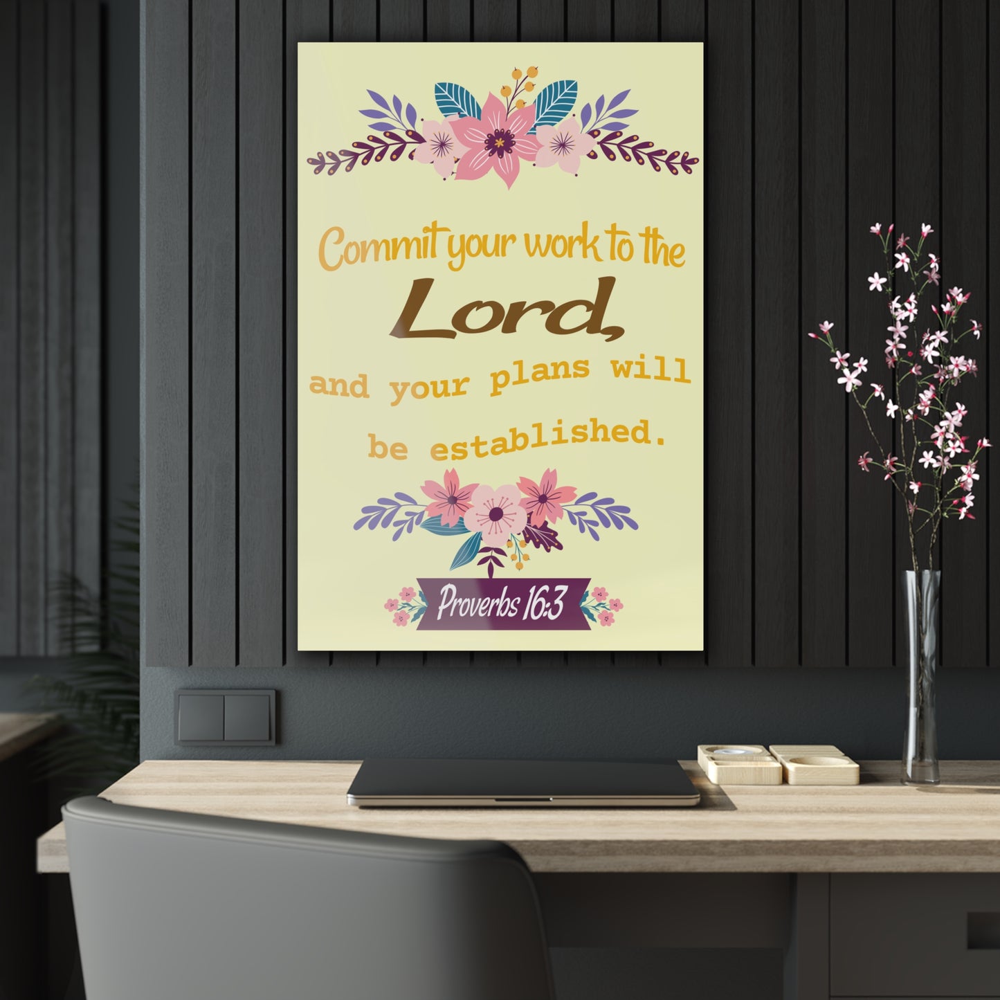 House Artwork - Acrylic Print with Inspirational Scripture | Art & Wall Decor,Assembled in the USA,Assembled in USA,Decor,Home & Living,Home Decor,Indoor,Made in the USA,Made in USA,Poster