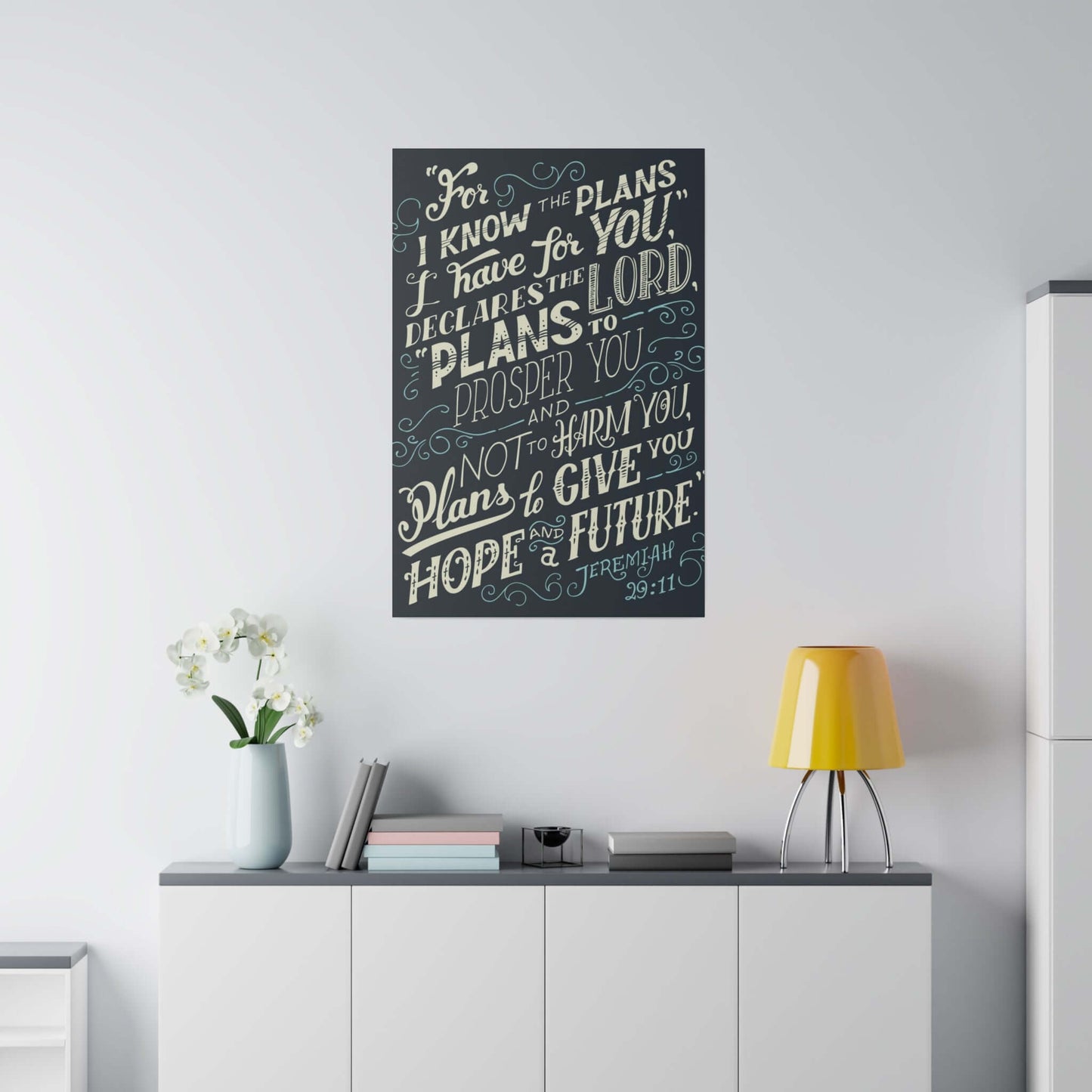 Eco-Friendly Hanging Canvas Prints - Jeremiah 29:11 Verse, Unframed | Art & Wall Decor,Canvas,Decor,Eco-friendly,Hanging Hardware,Holiday Picks,Home & Living,Indoor,Matte,Seasonal Picks,Sustainable,Wall,Wood