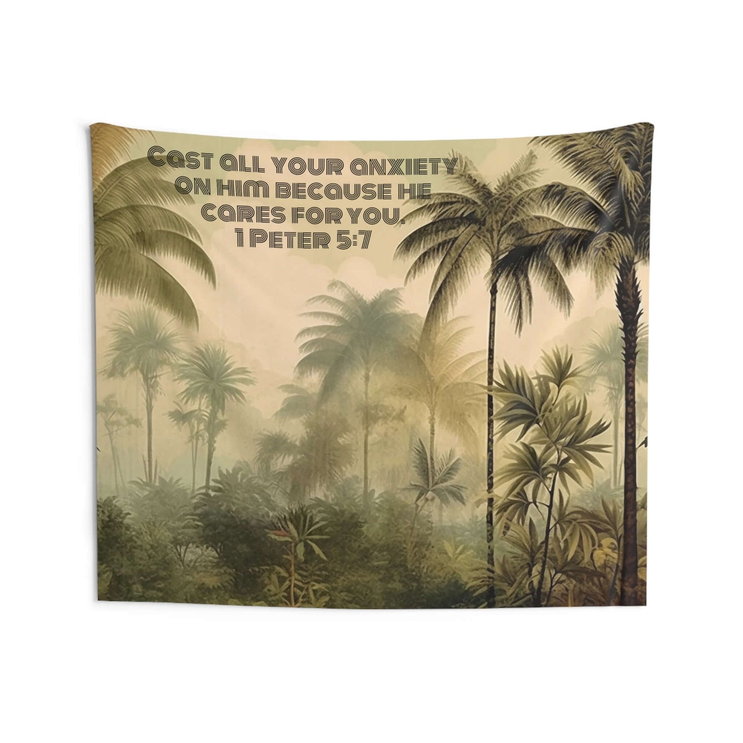 Antique Tapestry Wall Hangings - 1 Peter 5:7 | Durable Polyester Decor | Accessories,All Over Print,AOP,Home & Living,Home Decor,Indoor,Summer Picks,Tapestry