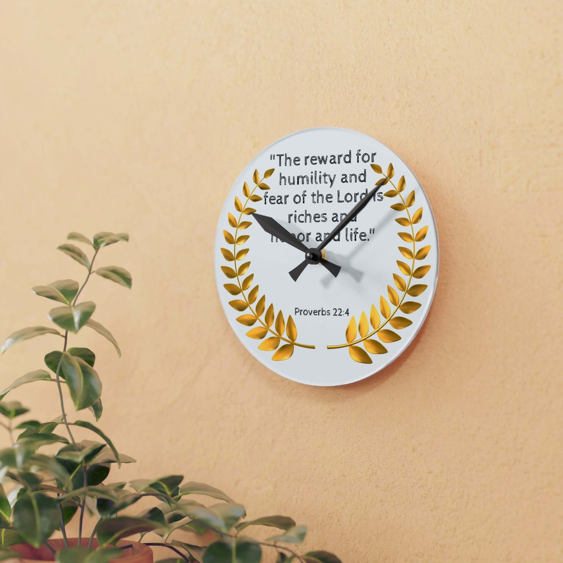 Inspirational Acrylic Wall Hanging Clock - Bible Verse Decor | Art & Wall Decor,Back-to-School,Clocks,Decor,Home & Living,Home Decor,Indoor