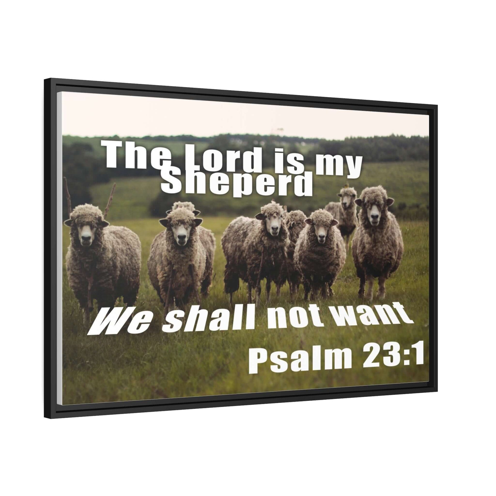 Elegant Canvas Painting with Frame - Psalm 23:1 | Art & Wall Decor,Canvas,Decor,Eco-friendly,Framed,Hanging Hardware,Home & Living,Summer Picks,Sustainable
