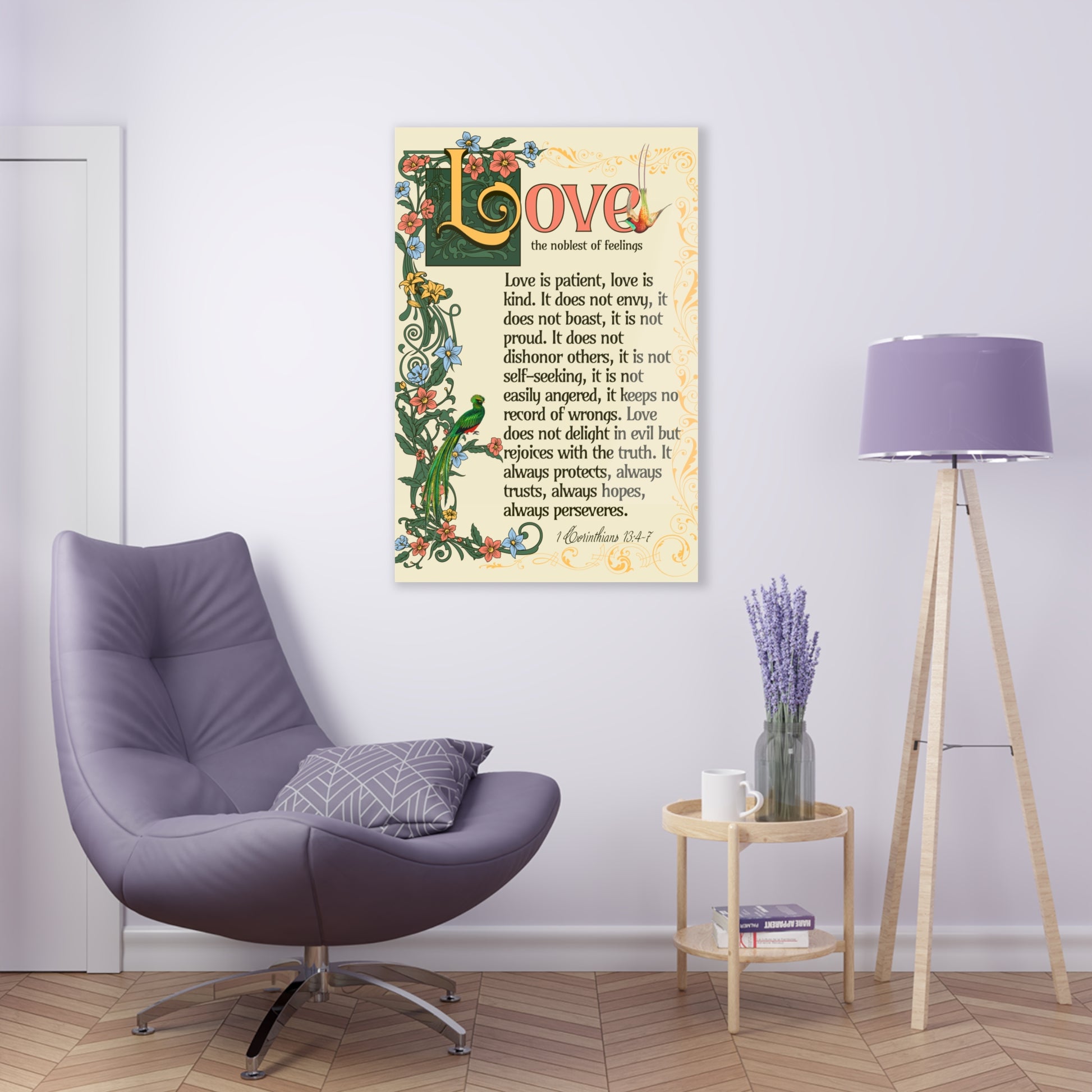Acrylic Wall Scripture Art - Love Is Patient | Art & Wall Decor,Assembled in the USA,Assembled in USA,Decor,Home & Living,Home Decor,Indoor,Made in the USA,Made in USA,Poster