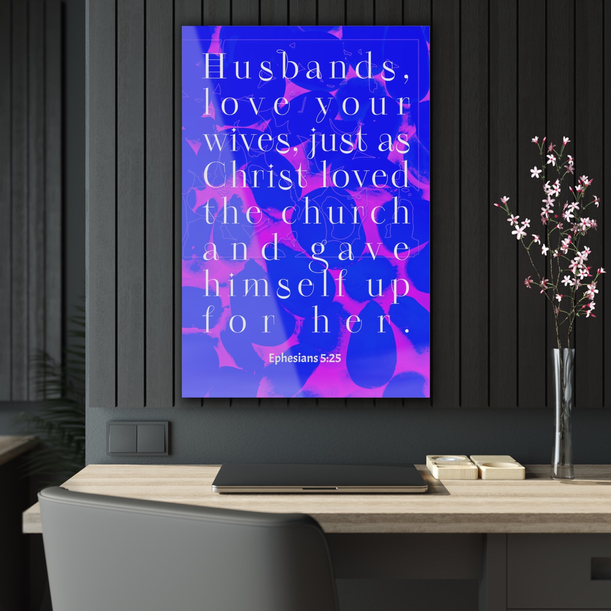 Religious Art Painting - Glass Art Picture "Husbands Love Your Wives" | Art & Wall Decor,Assembled in the USA,Assembled in USA,Decor,Home & Living,Home Decor,Indoor,Made in the USA,Made in USA,Poster