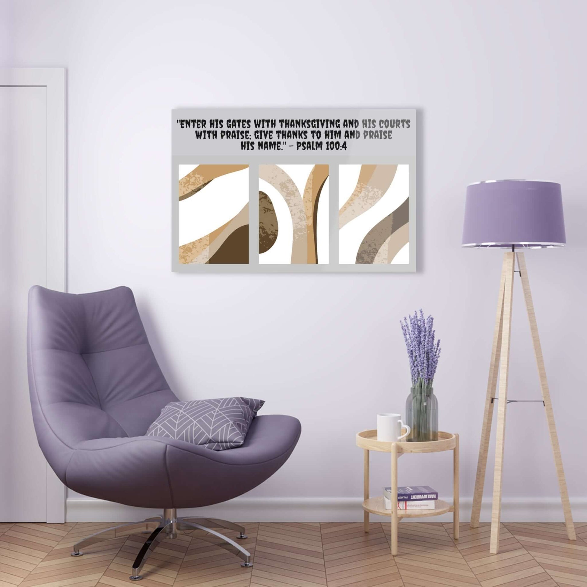 Neutral Wall Art - Acrylic Print with Psalm 100:4 | Art & Wall Decor,Assembled in the USA,Assembled in USA,Decor,Home & Living,Home Decor,Indoor,Made in the USA,Made in USA,Poster