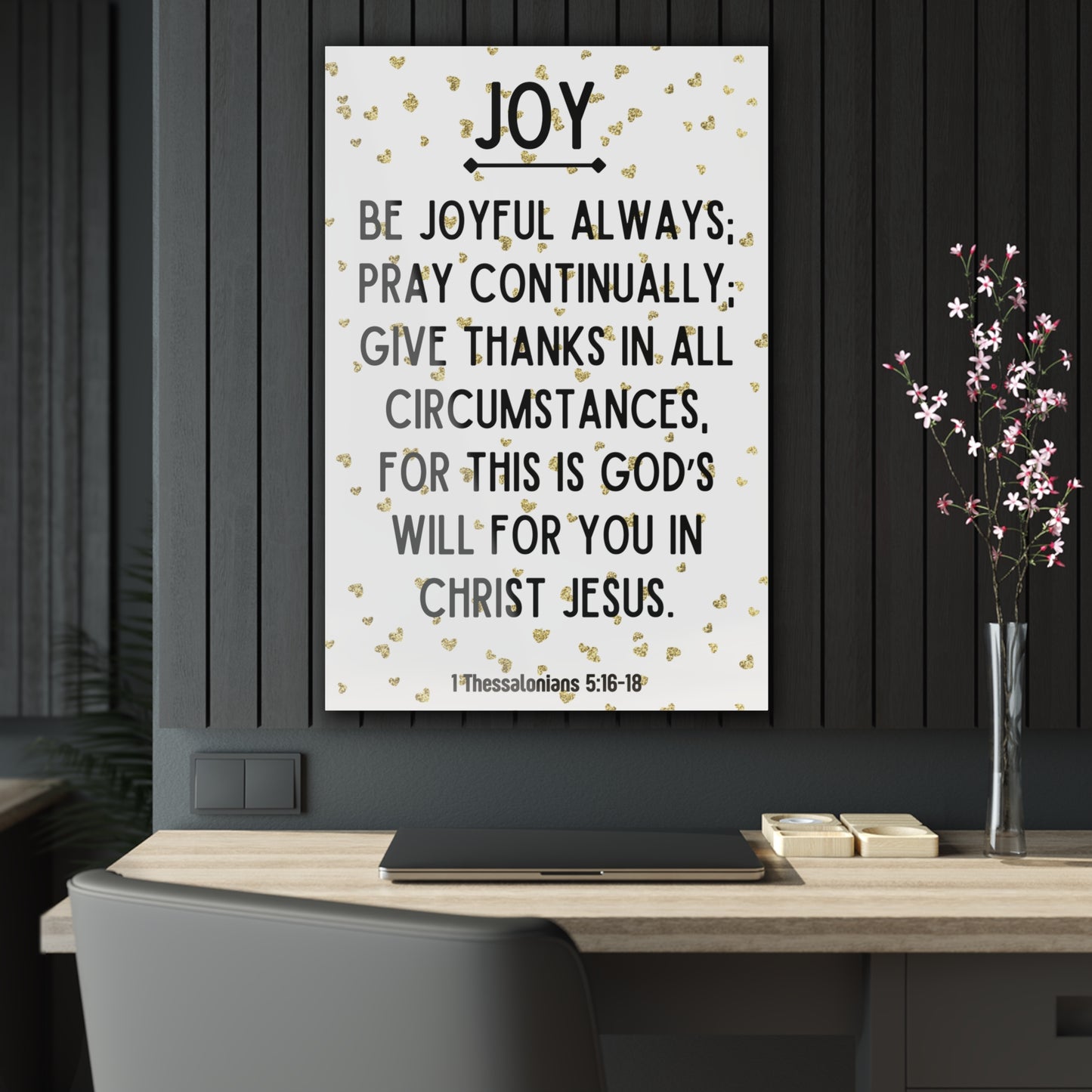 Wall Art Crystal: "Be Joyful Always" Acrylic Print | Art & Wall Decor,Assembled in the USA,Assembled in USA,Decor,Home & Living,Home Decor,Indoor,Made in the USA,Made in USA,Poster